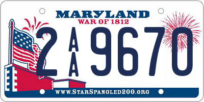 MD license plate 2AA9670