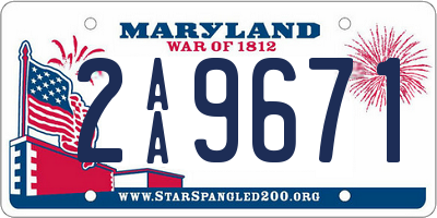 MD license plate 2AA9671