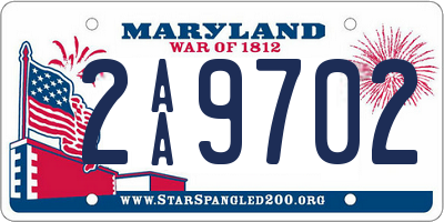 MD license plate 2AA9702