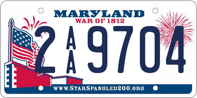 MD license plate 2AA9704