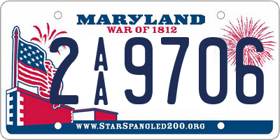 MD license plate 2AA9706