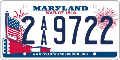 MD license plate 2AA9722