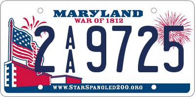 MD license plate 2AA9725