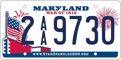 MD license plate 2AA9730
