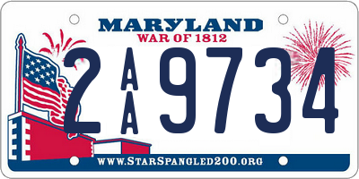 MD license plate 2AA9734