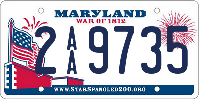 MD license plate 2AA9735