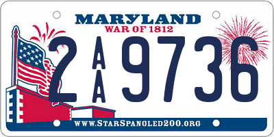 MD license plate 2AA9736