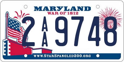 MD license plate 2AA9748