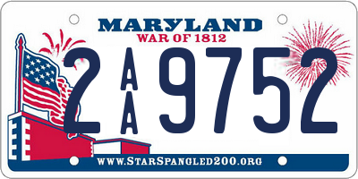 MD license plate 2AA9752