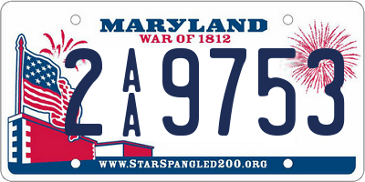 MD license plate 2AA9753