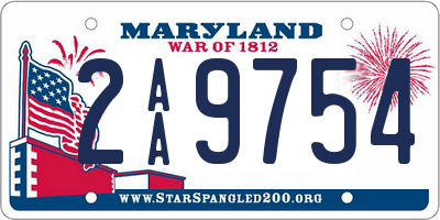 MD license plate 2AA9754