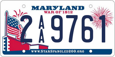 MD license plate 2AA9761
