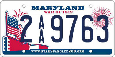MD license plate 2AA9763