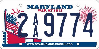 MD license plate 2AA9774