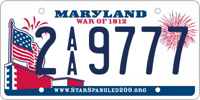 MD license plate 2AA9777