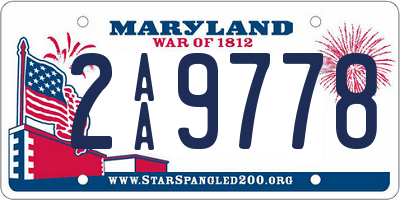 MD license plate 2AA9778