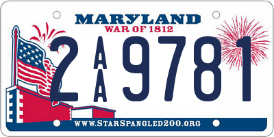 MD license plate 2AA9781