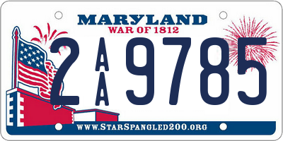 MD license plate 2AA9785