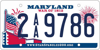 MD license plate 2AA9786