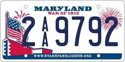 MD license plate 2AA9792