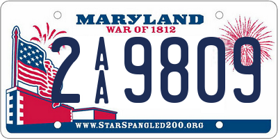 MD license plate 2AA9809