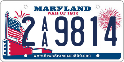 MD license plate 2AA9814