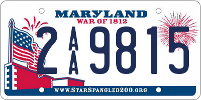 MD license plate 2AA9815