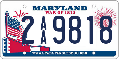 MD license plate 2AA9818