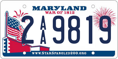 MD license plate 2AA9819