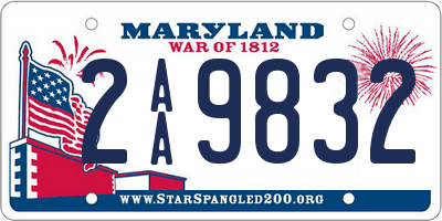 MD license plate 2AA9832