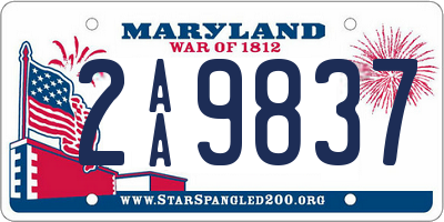 MD license plate 2AA9837