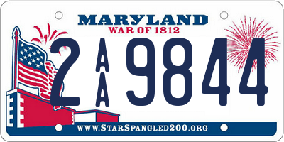 MD license plate 2AA9844