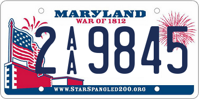 MD license plate 2AA9845