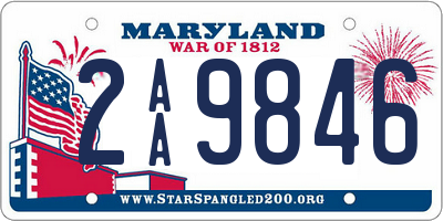 MD license plate 2AA9846