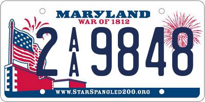 MD license plate 2AA9848