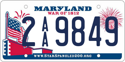 MD license plate 2AA9849