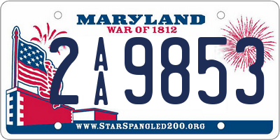 MD license plate 2AA9853