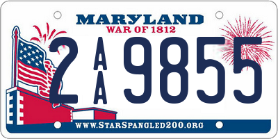 MD license plate 2AA9855