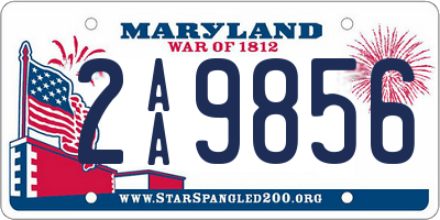 MD license plate 2AA9856