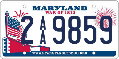 MD license plate 2AA9859