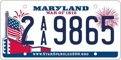 MD license plate 2AA9865