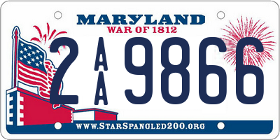 MD license plate 2AA9866