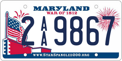 MD license plate 2AA9867