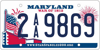 MD license plate 2AA9869