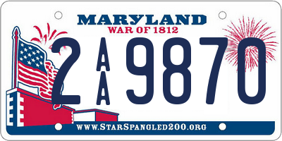 MD license plate 2AA9870