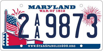 MD license plate 2AA9873