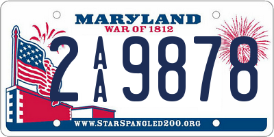 MD license plate 2AA9878