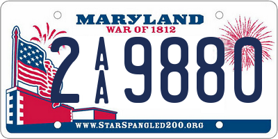 MD license plate 2AA9880