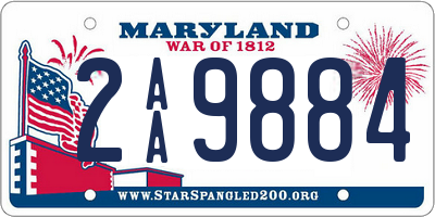 MD license plate 2AA9884