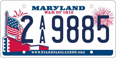 MD license plate 2AA9885